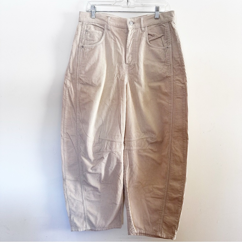 Free People We The Free Good Luck Mid-Rise Cord Barrel Jeans - Picture 3 of 6